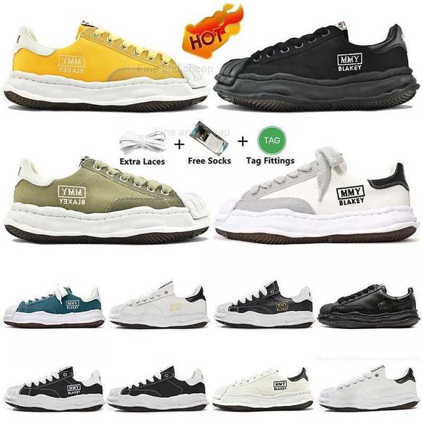 

2023 men women casual shoes designer maison mihara yasuhiro miharas mmy low sole canvas leather triple black white original sole cap trainer