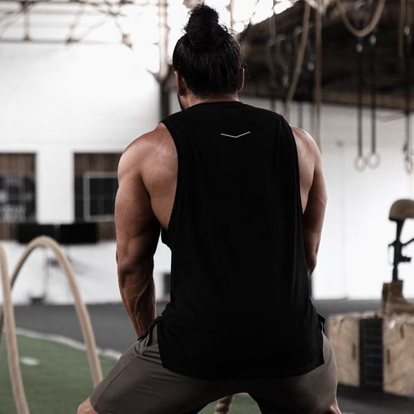 

men' tank summer men workout shirts sleeveless singlet tank solid color stringer tank bodybuilding 230710, White;black
