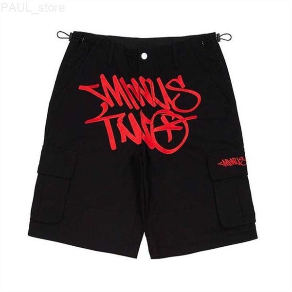 

men's mens shorts y2k minustwo cargo summer harajuku hip hop punk rock gothic basketball track streetwear 230516 l230706, White;black