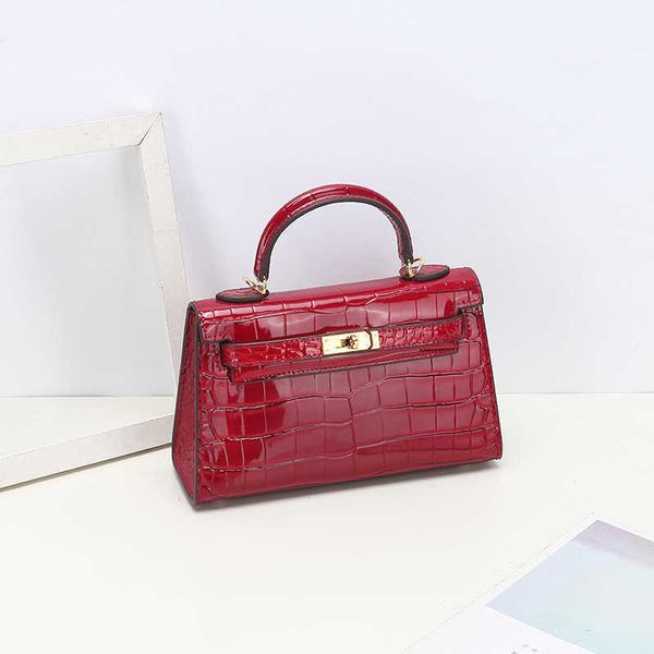 

designer kelys tote bag lacquer leather second-generation bag alligator mini one shoulder messenger fashion texture cute handbagklrn