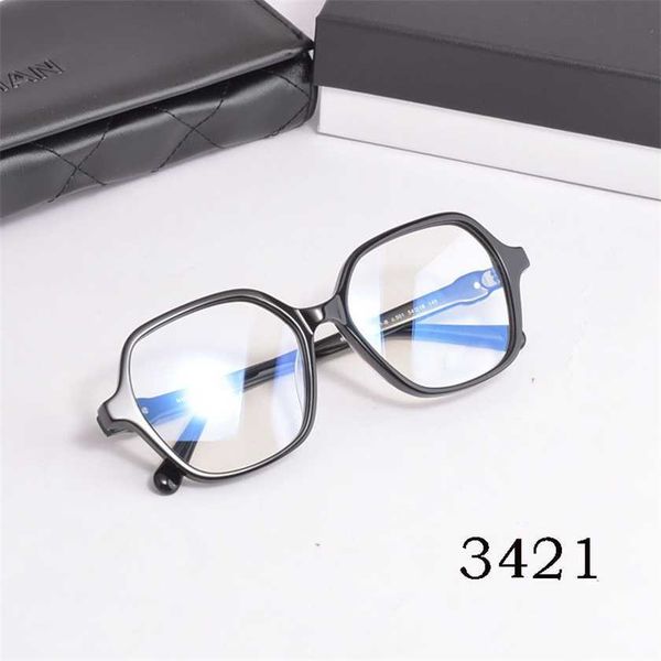 

sunglasses 2023 new xiaoxiang's same 3421 plate eyewear can be matched with myopia resistant blue light flat frame, White;black