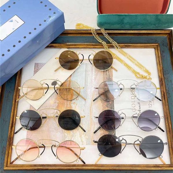 

2023 new family round frame ins network red same style gg0991s personality men's and women's sunglasses, White;black