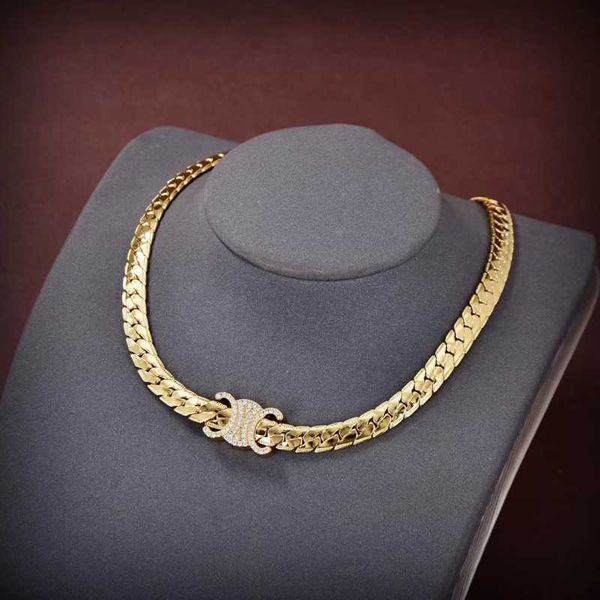 

ce new diamond inlaid triumphal arch version snake bone necklace clavicle chain women ins simple fashion design, Silver