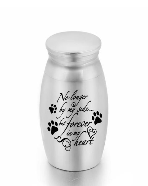 

16x25mm cremation urns for pet paw ashes mini keepsake urn aluminum alloy memorial keepsake urns for ashes forever in my heart7984444, Silver