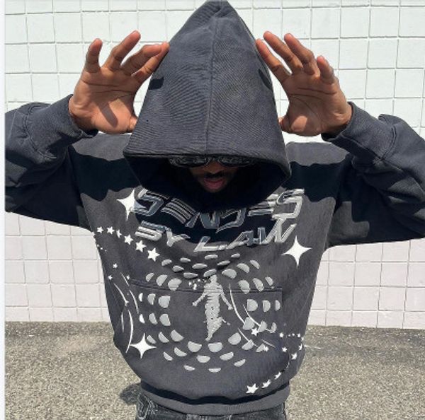 

womens hoodies sweatshirts y2k gothic letter pattern printed hooded sweater for men and women high street punk hiphop loose pullover jacket, Black