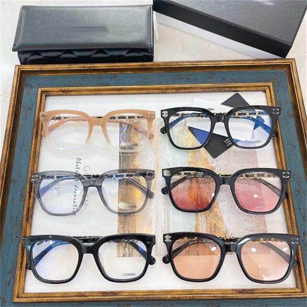 

2023 new netred same ch0768 small fragrant sunglasses sheepskin woven leg plate sunglasses can be matched with myopia, White;black