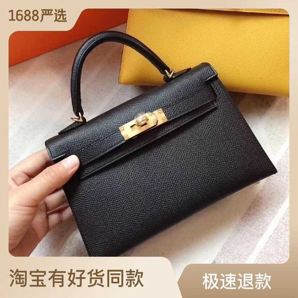 

designer hemrres tote bag 2023 new genuine leather women's second generation kelys mini handheld one shoulder crossbody cowhide women