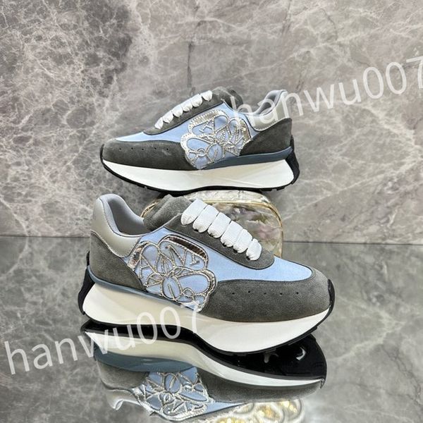 

2023 fashion colorful women's flat shoes fashion show platform lace-up sneakers tenis designer women men's casual shoe xsd230404, Black