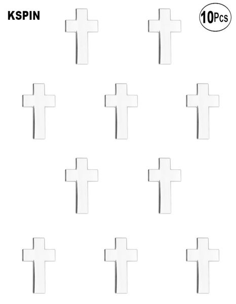 

silvery cross badge lapel pin flag badge brooch pins badges 10pcs a lot4080702, Gray