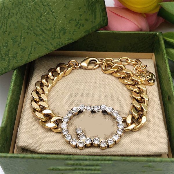 

retro luxury designer charm bracelets brand letter ggity bracelet chain women man gold wristband link chain couple gifts jewerlry accessorie, Golden;silver