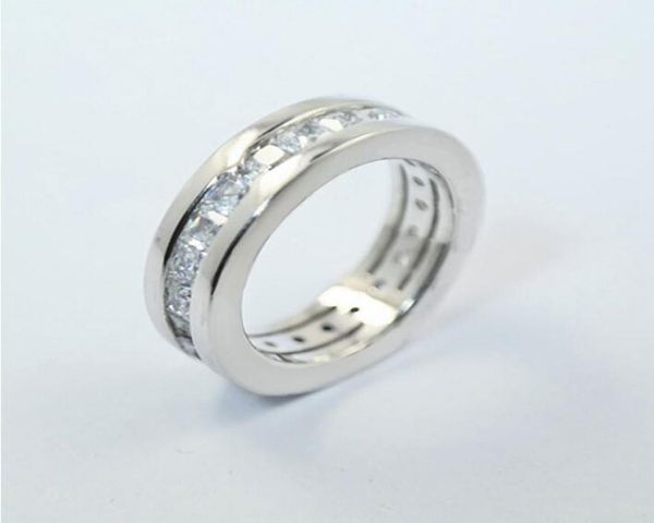 

brand design wedding rings simple fashion jewelry 925 sterling silver full princess cut party white z cz diamond gemstones ete1874209, Slivery;golden
