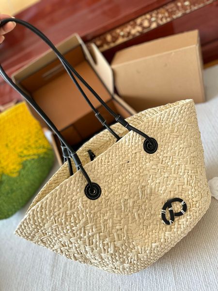 

straw bag plain knitting crochet embroidery open casual tote interior compartment thin straps leather floral fashion women purse 2023 high q