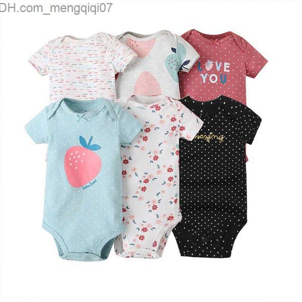 

rompers 2023 6 piece baby girl clothes cotton newborn skin-tight garment baby boy jumpsuit cartoon printed girl baby clothes ropa bebe 6-24m, Blue