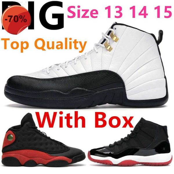 

size big 13 14 15 basketball shoes with box 11 bred 13s jumpman 12 taxi mens designer sports sneakers outdoor fashion footwear, Black