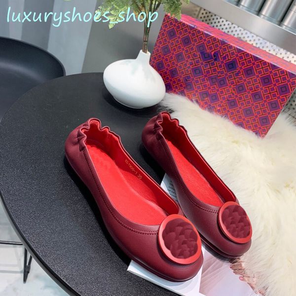 

designer ladies dress shoes classic spring and autumn leather ballet shoes fashion flat comfortable driving shoes trample lazy loafer large, Black