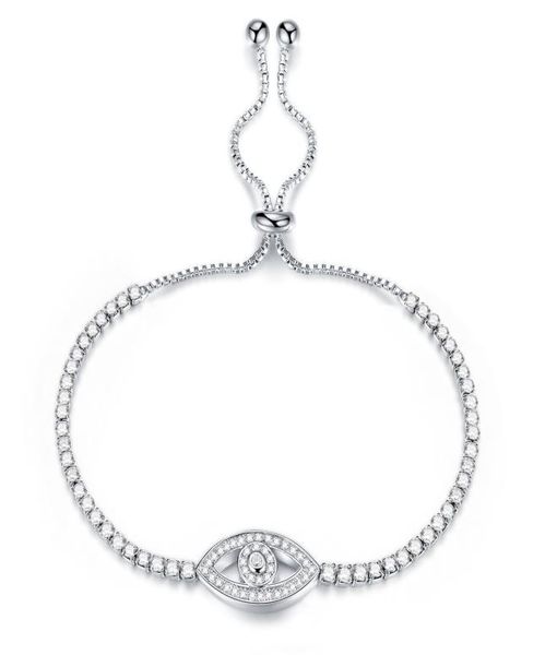

adjsutable bolo evil eye pave cz cubic zirconia bracelet017233202, Golden;silver