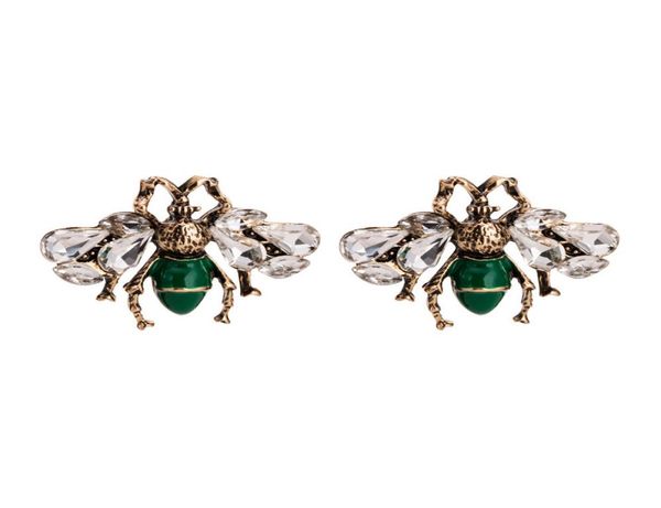 

retro rhinestone bee earring for women insect bee stud earring fashion jewelry accessories gift for love9846373, Golden;silver