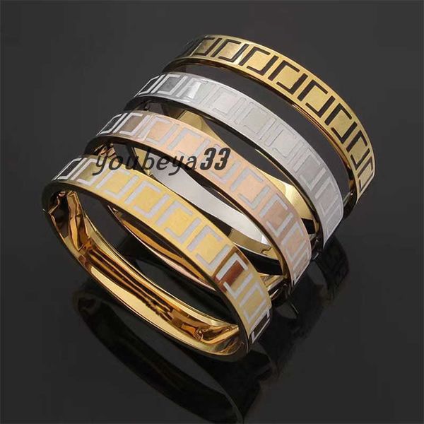 

brand new f-line oil drop bangle bracelet fashion classic black and white letter designer bracelet for women's luxury jewelry