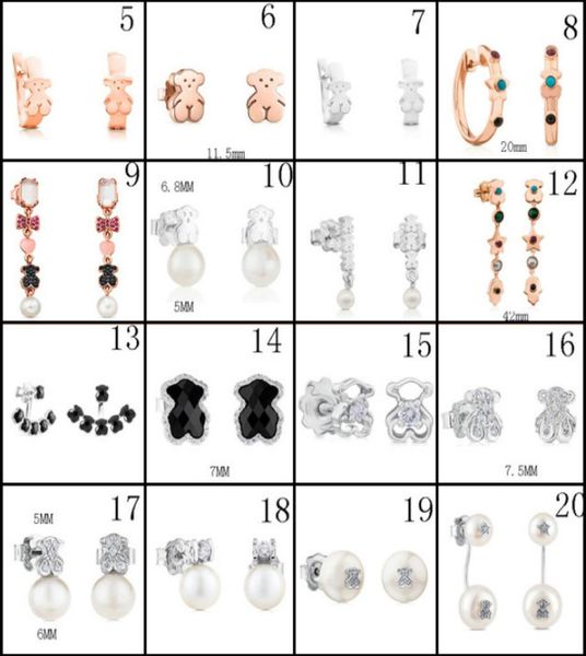 

2020 100 925 sterling silver bear stud earrings classic pierced stud earrings jewelry manufacturers whole 53790991, Golden;silver