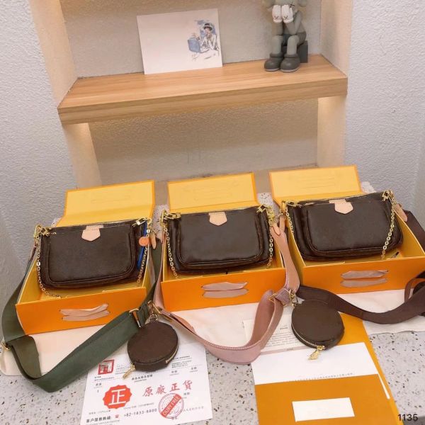 

3 pieces evening bags luxury designer composite bag lady clutches shoulder bags women's wristlet pouch purses wallets multi-function me