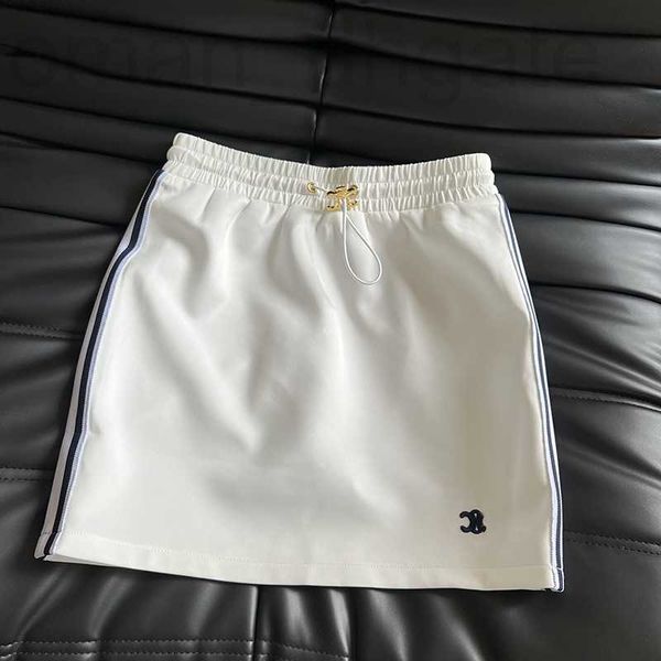 

women's jeans designer ce home 23ss new cotton short skirt versatile half elastic waist wrap hip blue side ribbon style hr2h