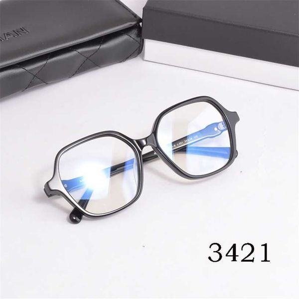 

sunglasses 2023 new xiaoxiang's same 3421 plate eyewear can be matched with myopia resistant blue light flat frame, White;black