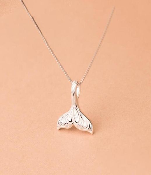 

pendant necklaces design animal fashion women necklace whale tail fish nautical charm mermaid elegant jewelry girls collares3590333, Silver