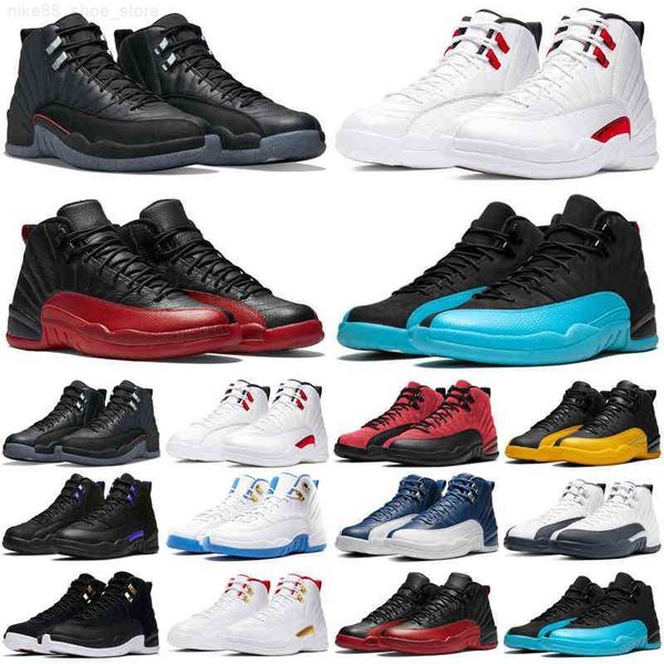 

mens basketball 12 12s shoes utility twist playoffs royalty reverse flu game michigan men trainers sports sneakers, Black