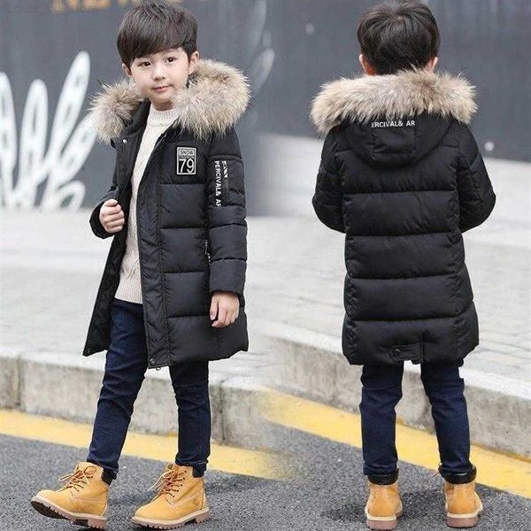 

down coat jacket for boy autumn winter coat kids warm thick cotton children outerwear teenage boys clothes warm parkas overall y200901275j l, Blue;gray