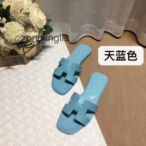 

women's bear her summer sandal women 2023 oran shoes slippers designer slipper baida color matching leather flat sandals for tourism li