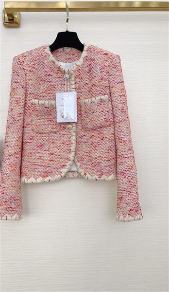 

chan designer clothes women jacket women jacket plus size luxury designer fashion chains cccc pink jacket tweed leisure cardigan overcoat mo, Black;brown
