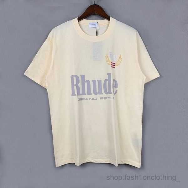 

rhude shirt 2023 designer shirts summer mens t-shirts womens designers for men letter polos embroidery tshirts clothing short sleeved tshir, White;black
