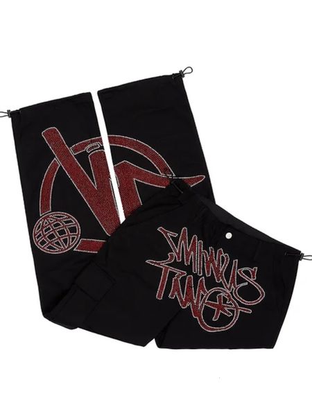 

men's pants y2k pants minus two cargo pants y2k pattern oversized black pants men harajuku hip hop gothic trousers streetwear 230707