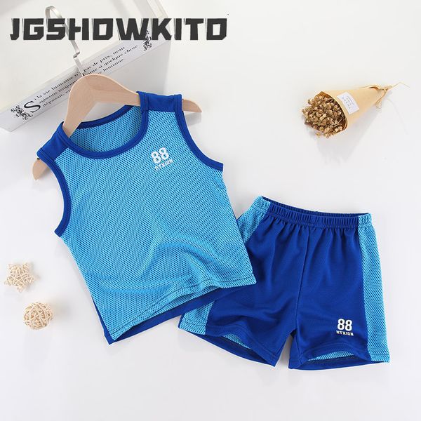 

jerseys kids boys girls summer children sports jerseys t-shirt shorts vest tracksuit 2pcs basketball team suit clothing set outfits 230710