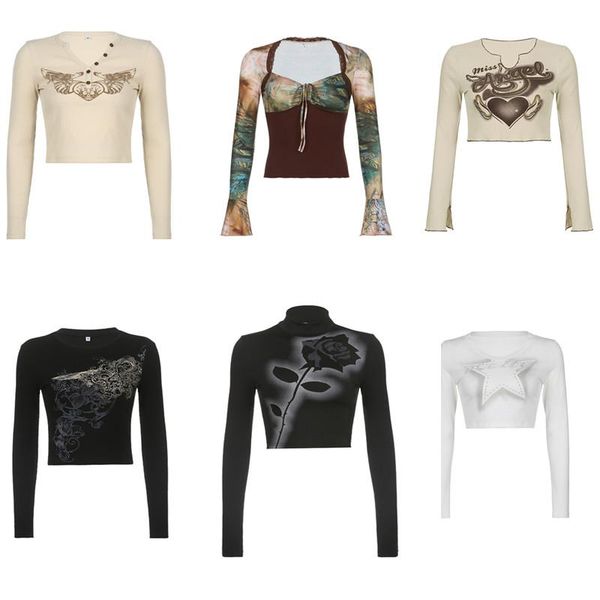 

jackets women tshirts gothic crop vintage grunge fairycore y2k tank clothing aesthetic camisetas corsert kawaii femme, Black;brown