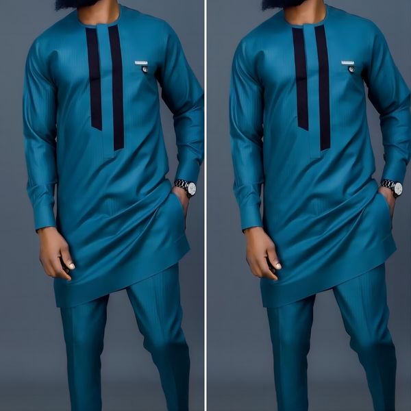 

mens tracksuits dashiki spring autumn middle eastern youth national style casual slim personality crewneck longsleeved shirt pants 230707, Gray