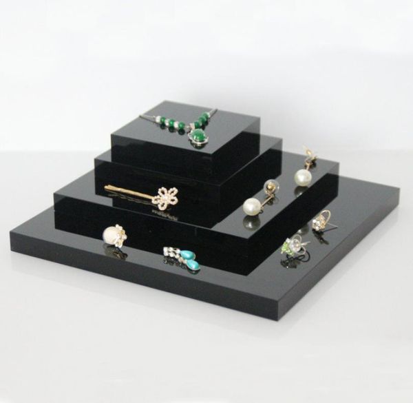 

black jewelry display riser square block stand thick acrylic boutique shop showcase counter multipurpose jewellery displays 9370205