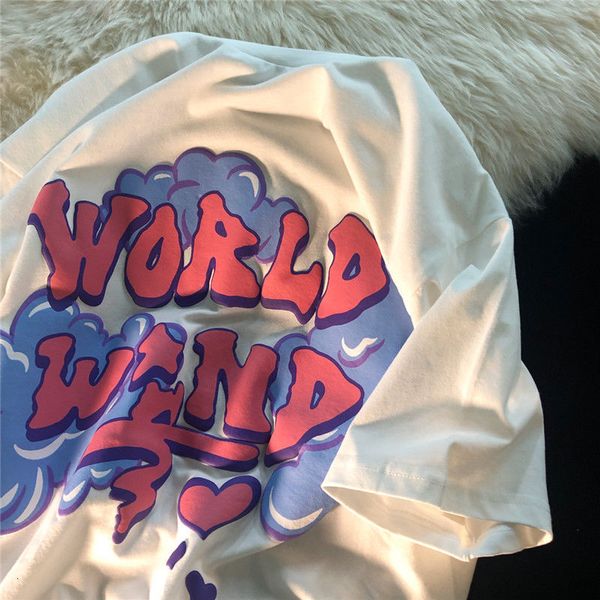 

womens tshirt girls short sleeve t shirt ins super fire half sleeve port style t shirt women summer brand trend loose y2k 230707, White