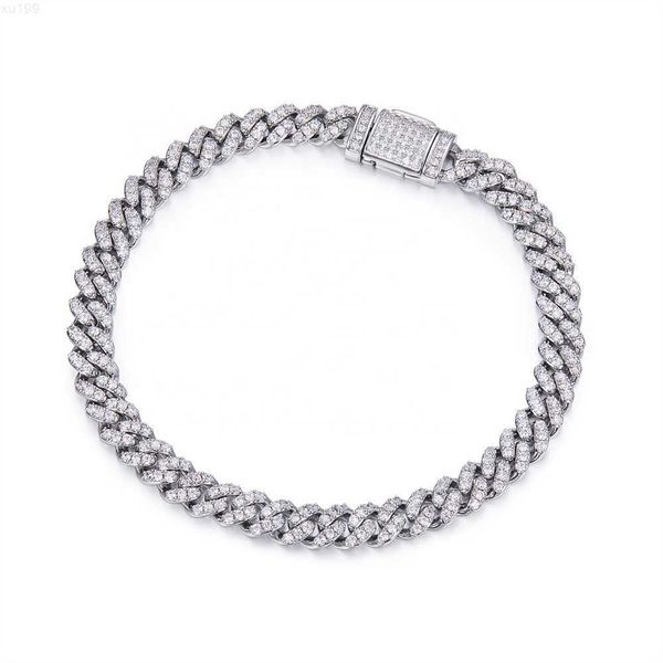 

selling fine jewelry 10 mm 925 silver jewelry bracelet silver bracelet 925 sterling moissanite cuban bracelet