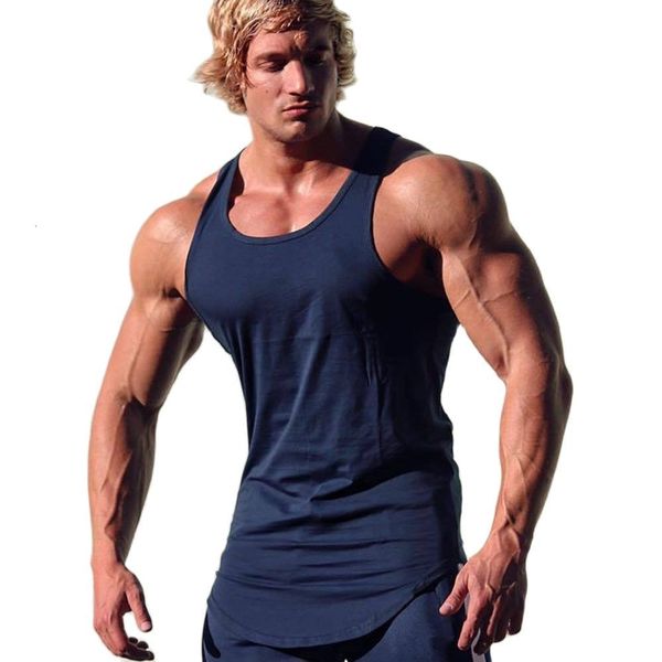

men' tank gym sport tank men fitness bodybuilding workout cotton sleeveless shirt male summer casual stringer singlet solid vest 230, White;black