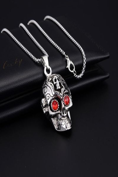 

the same kind of men039s tiktok stainless steel red eye skull necklace alloy does not fade7089794, Silver