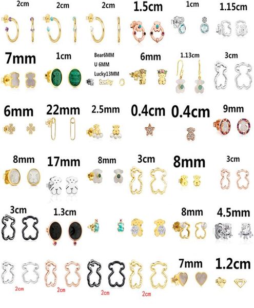 

new 925 sterling 100 silver bear stud earrings classic pierced stud earrings jewelry manufacturers whole 6264407, Golden;silver