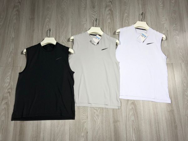 

loose casual sports tank small hook print quick drying mesh breathable sleeveless camisole, White;black