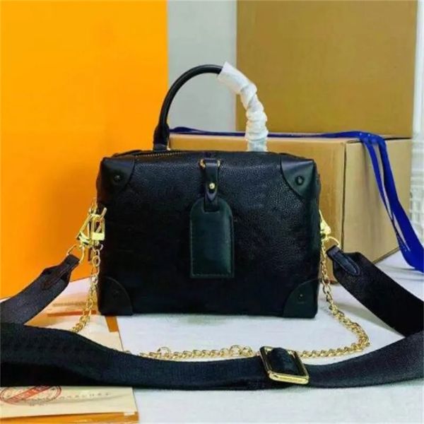 

women l hangbags purse crossbody bags golden chain shoulder bag coated canvas old flower cowhide embroidered shoulders strap m45571 m45531, Black;red