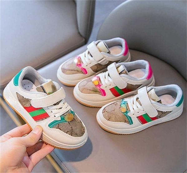 

boys girls chunky casual sneakers kids athletic sports shoes preschool toddler fashion skateborad sneaker children tra4341375, Black