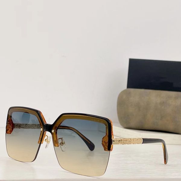 

designer original sunglasses ch6025 outdoor suitable for men and women large square half frame metal ornament frame uv400 protection famous, White;black