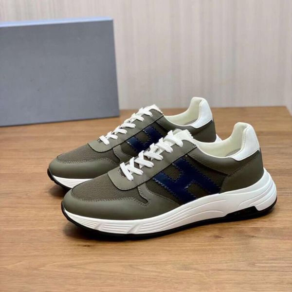 

fashion brand men crew dress shoes trendy soft bottoms running sneakers italy elasticd band low grid leather breathable designer casuals spo, Black
