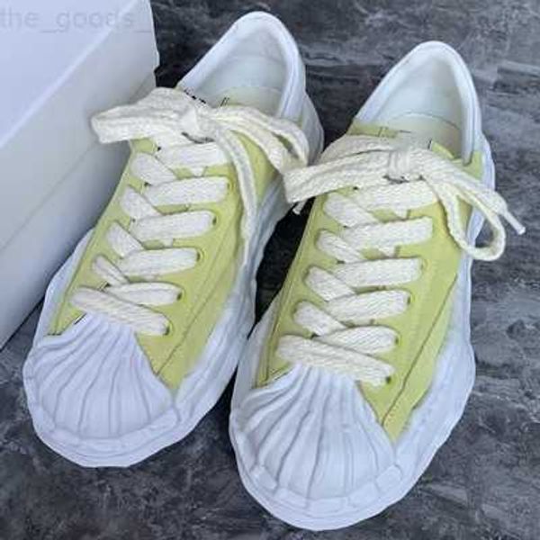 

maison mihara yasuhiro mmy dissolved shoes men's and women's board shoes sports shell head thick sole canvas shoes, Black