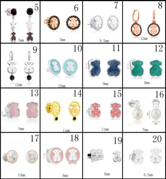 

2020 100 925 sterling silver bear stud earrings classic pierced stud earrings jewelry manufacturers whole 135180413, Golden;silver