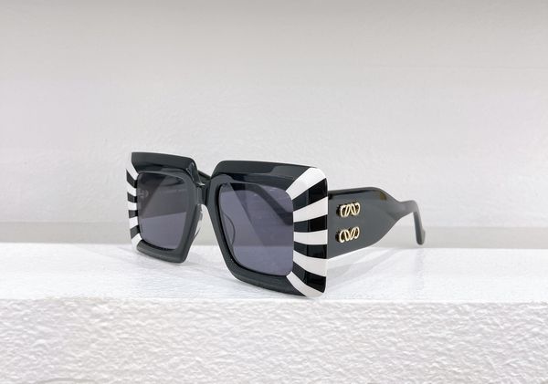 

new lew sunglasses for men's and women's plate glasses designer spliced color large frame sunglasses, White;black